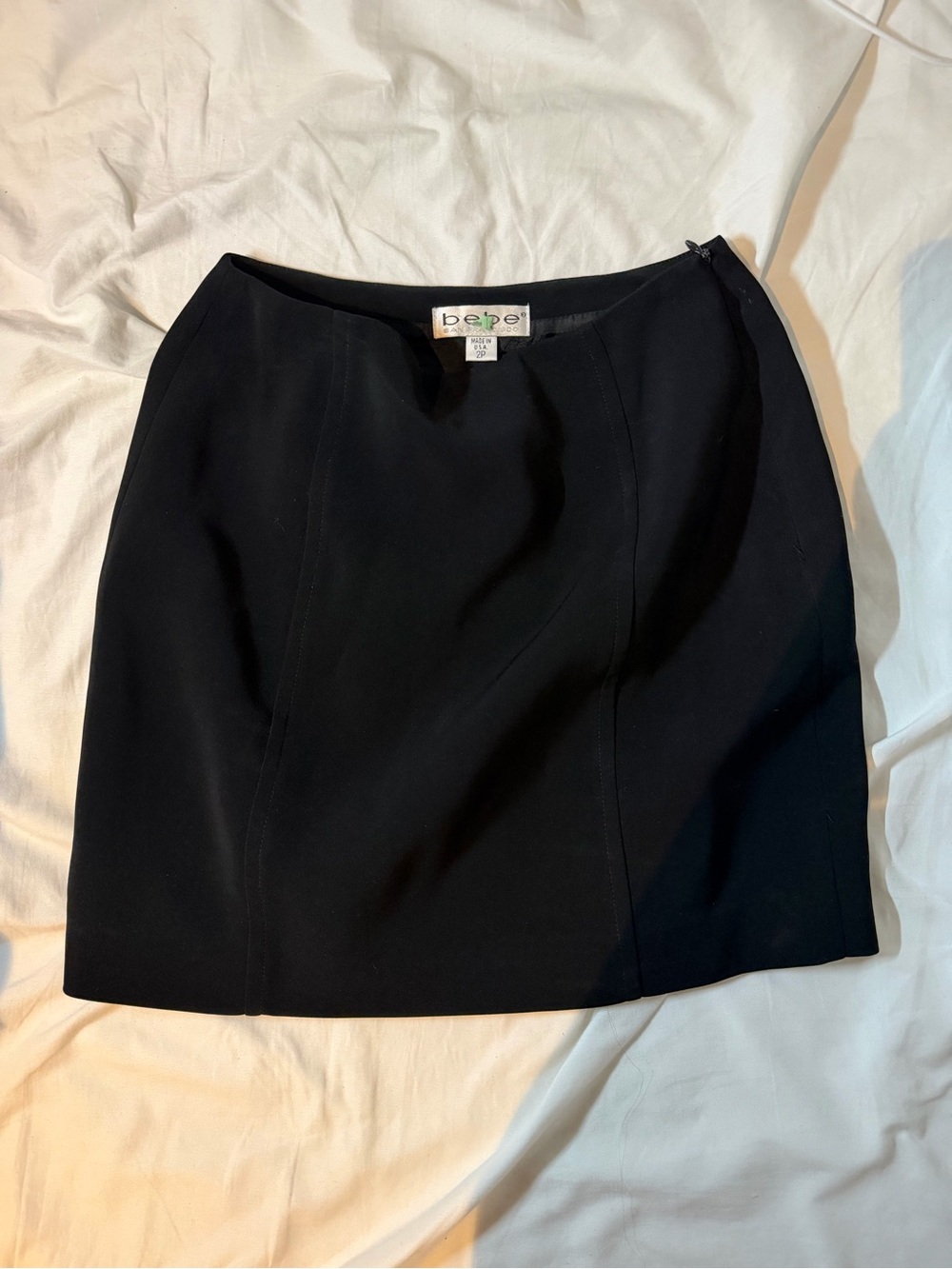bebe Black Mini Skirt with Panel Seams
